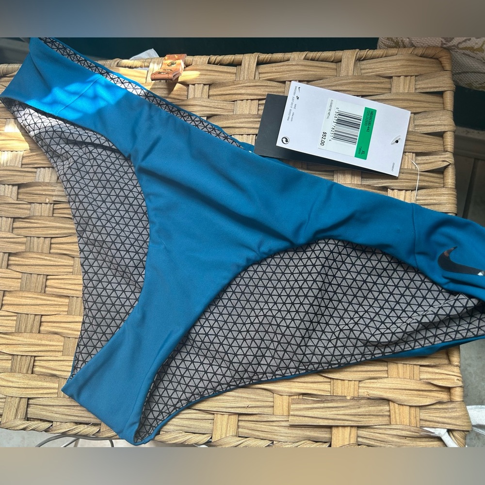 Nike Blue and Gray Women's Bikini Bottom